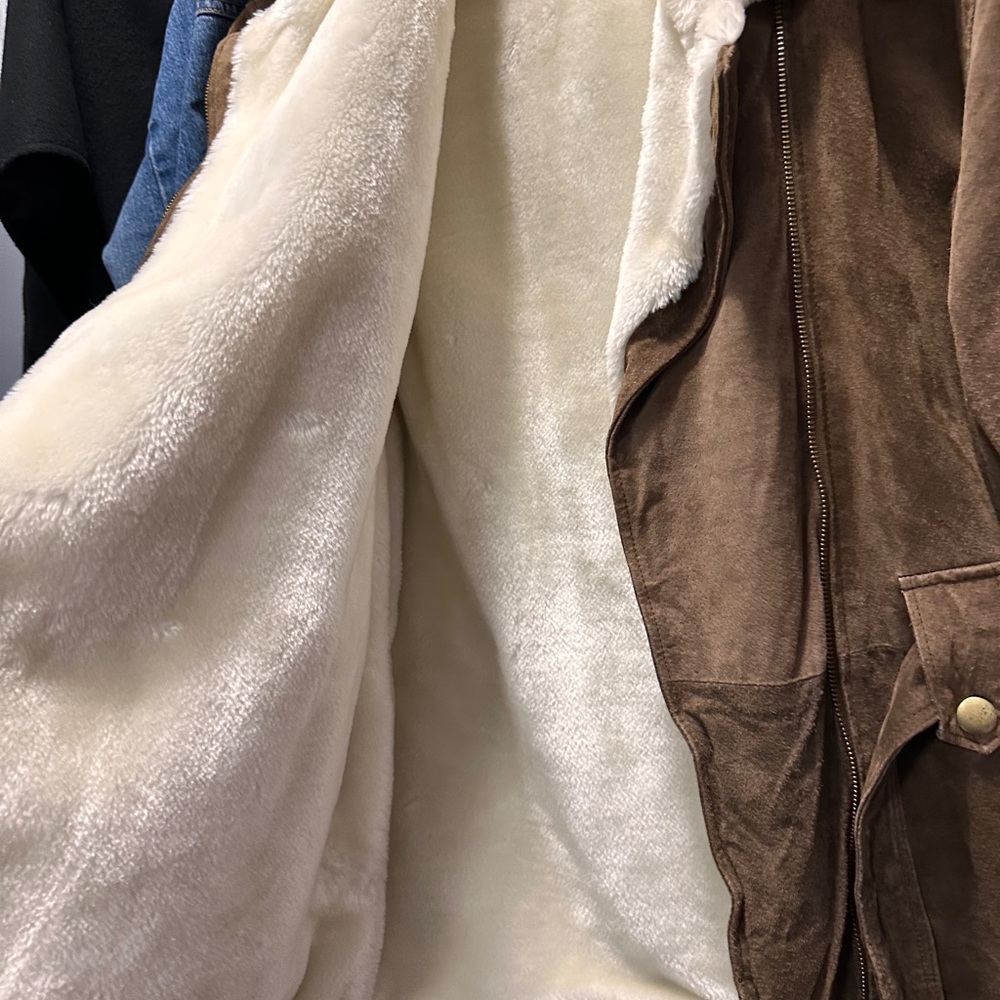 Chic Suede Brown Shearling-Lined Suede Jacket - image 2